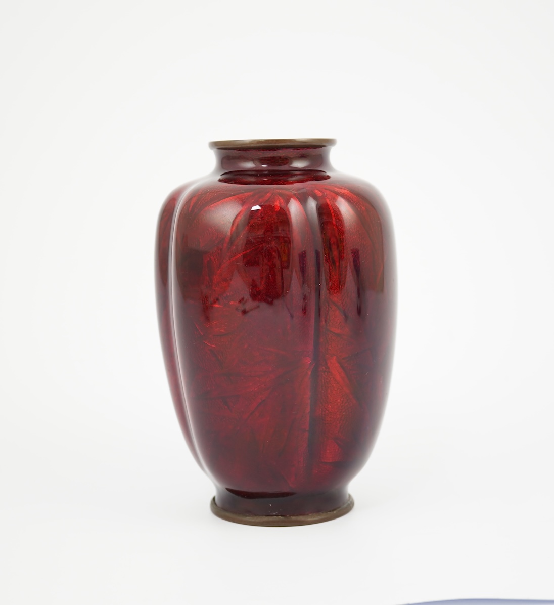A Japanese ginbari enamel vase, by Hayashi Kodenji (1831-1915)